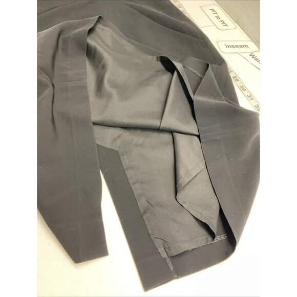 Lafayette 148 New York leather trim Short cap Sleeve Shift Dress Black‎ Size 16 - Picture 9 of 12